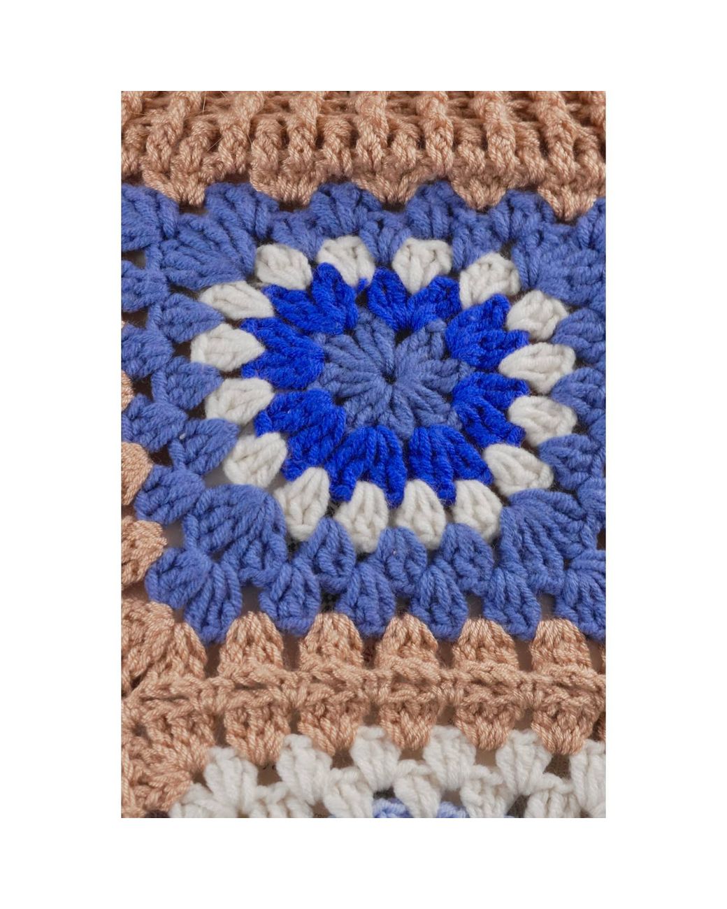 Ana Chic Blue Sunburst Granny Square Handmade Crochet Cardigan