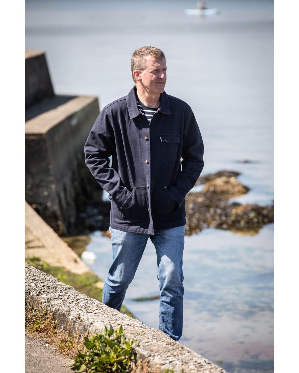 Arthur Beale Blue Canvas Chore Jacket for men