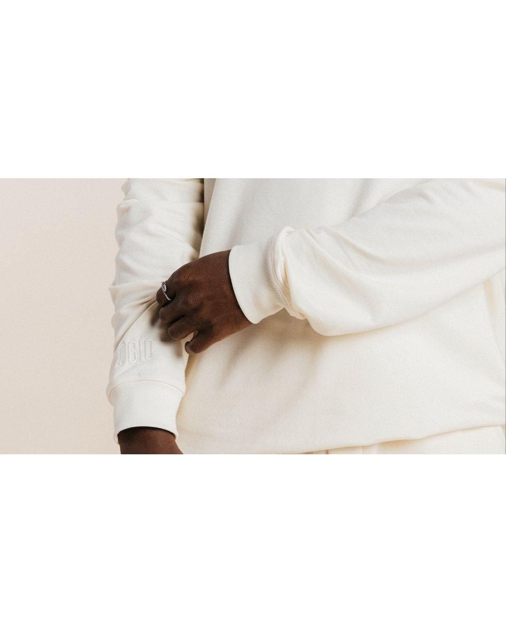 Ocio Leisurewear White Classic Softcore Crew for men