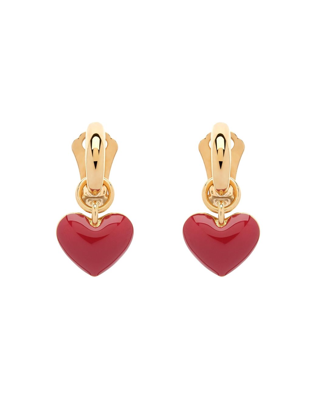 Emma Holland Jewellery Metallic Heart Charm Hoop Clip Earrings