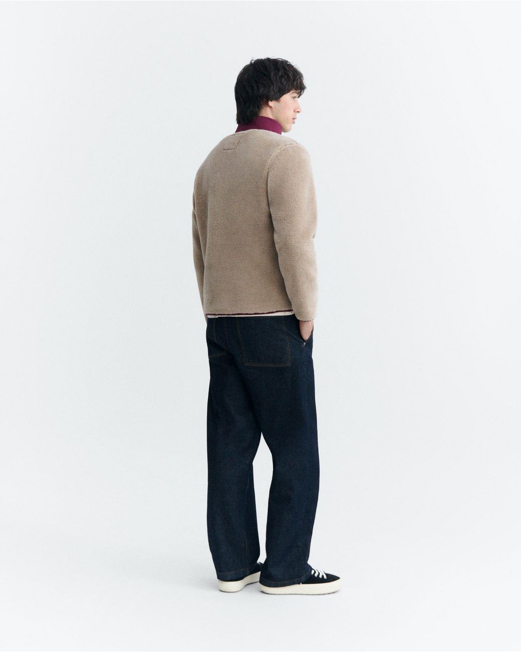 Thinking Mu Brown Marcos Shearling Jacket for men