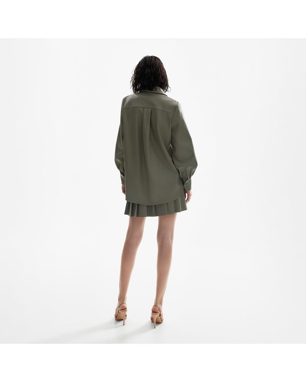 Lita Couture Gray Pleated Skirt