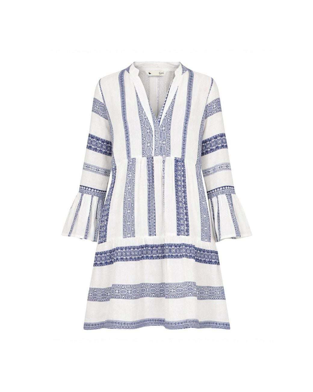Yumi' Blue Cotton Stripe Tunic
