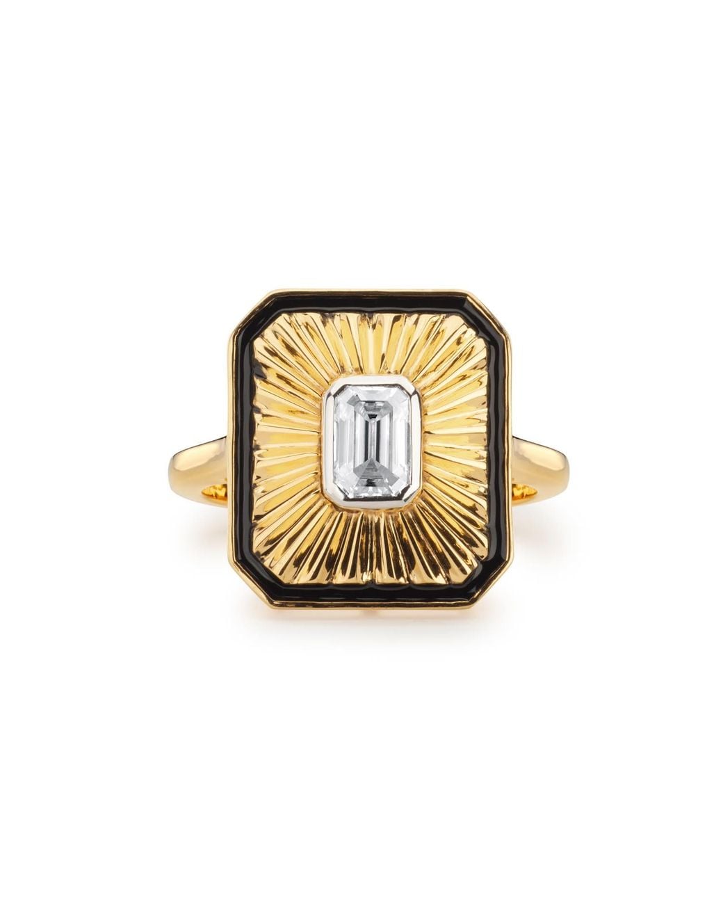 Augustine Jewels Metallic Art Deco Diamond Cocktail Ring