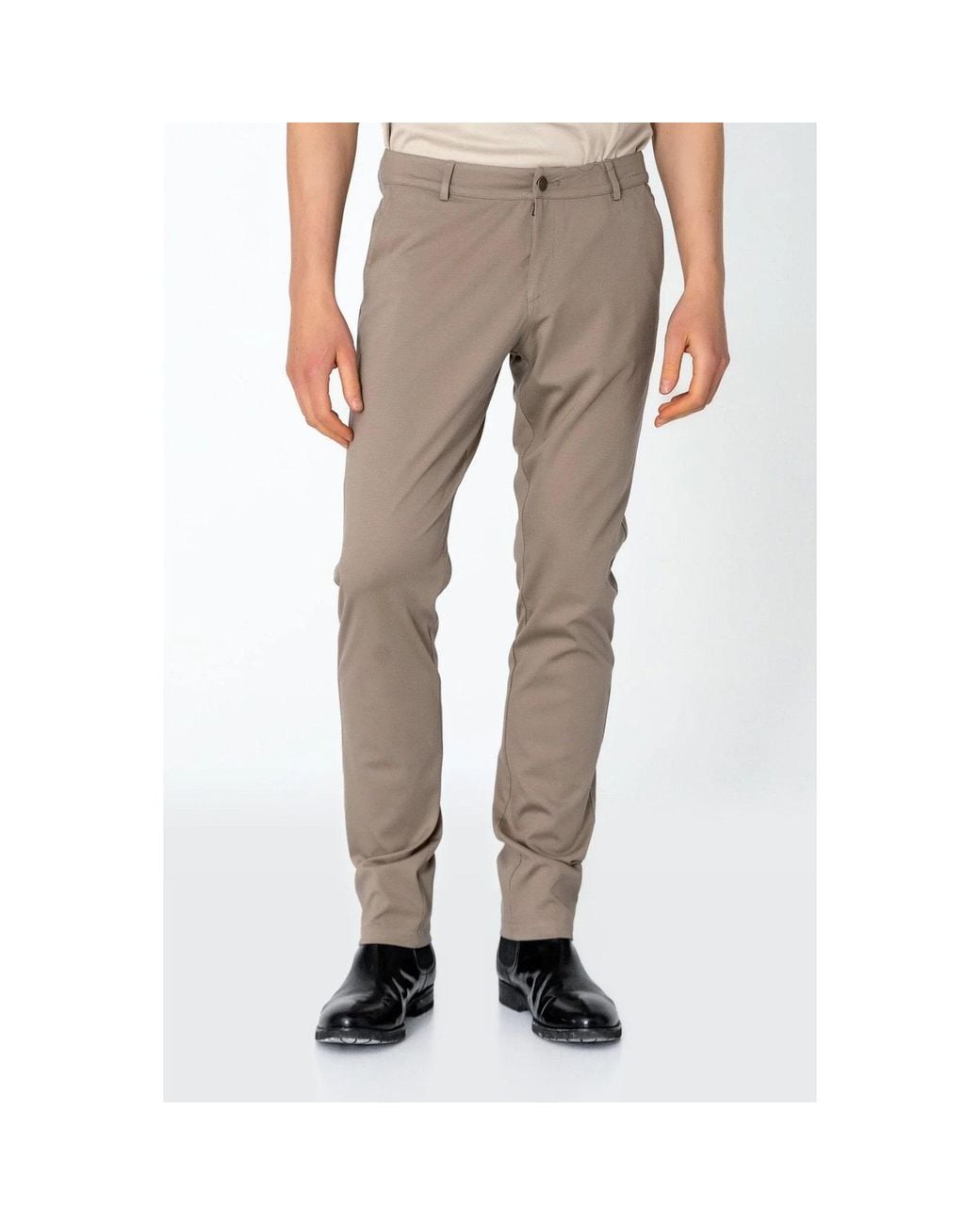 Ron Tomson Gray Neutrals Tapered Casual Wear Pants for men