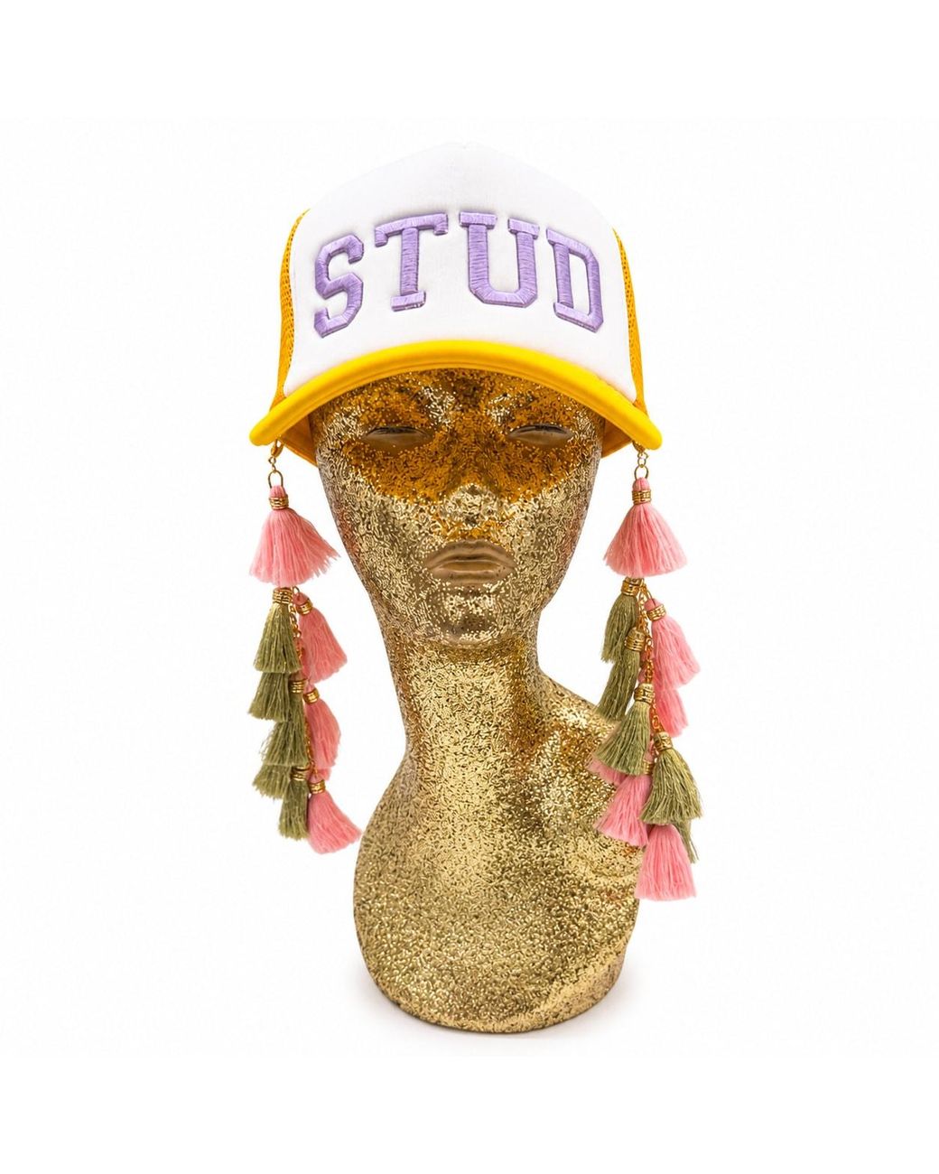 Julia Clancey Yellow Stud Lilac Chacha Trucker Cap