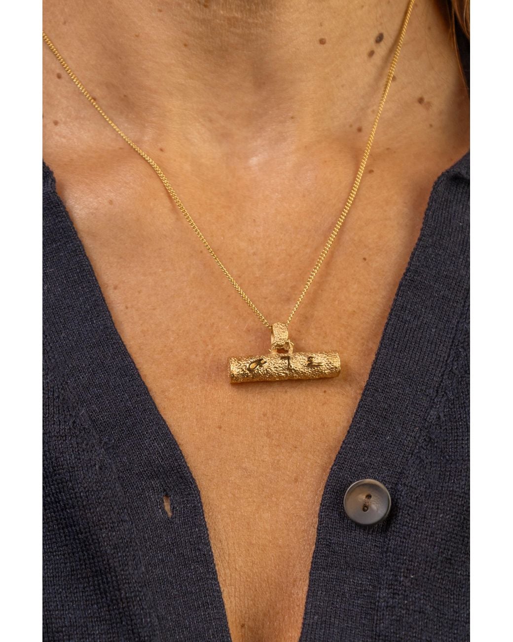 Claire Hill Designs Metallic F This Sh* T Bar Necklace