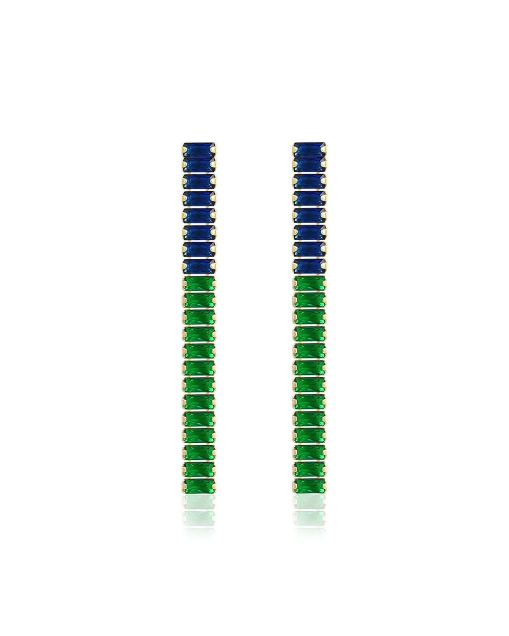 Rare Matters Jewelry Green Crystal Drop Earrings