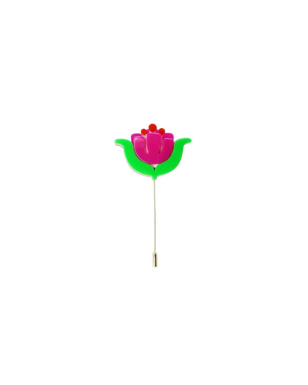 Gissa Bicalho Green Brooch Stem Pequi Flower