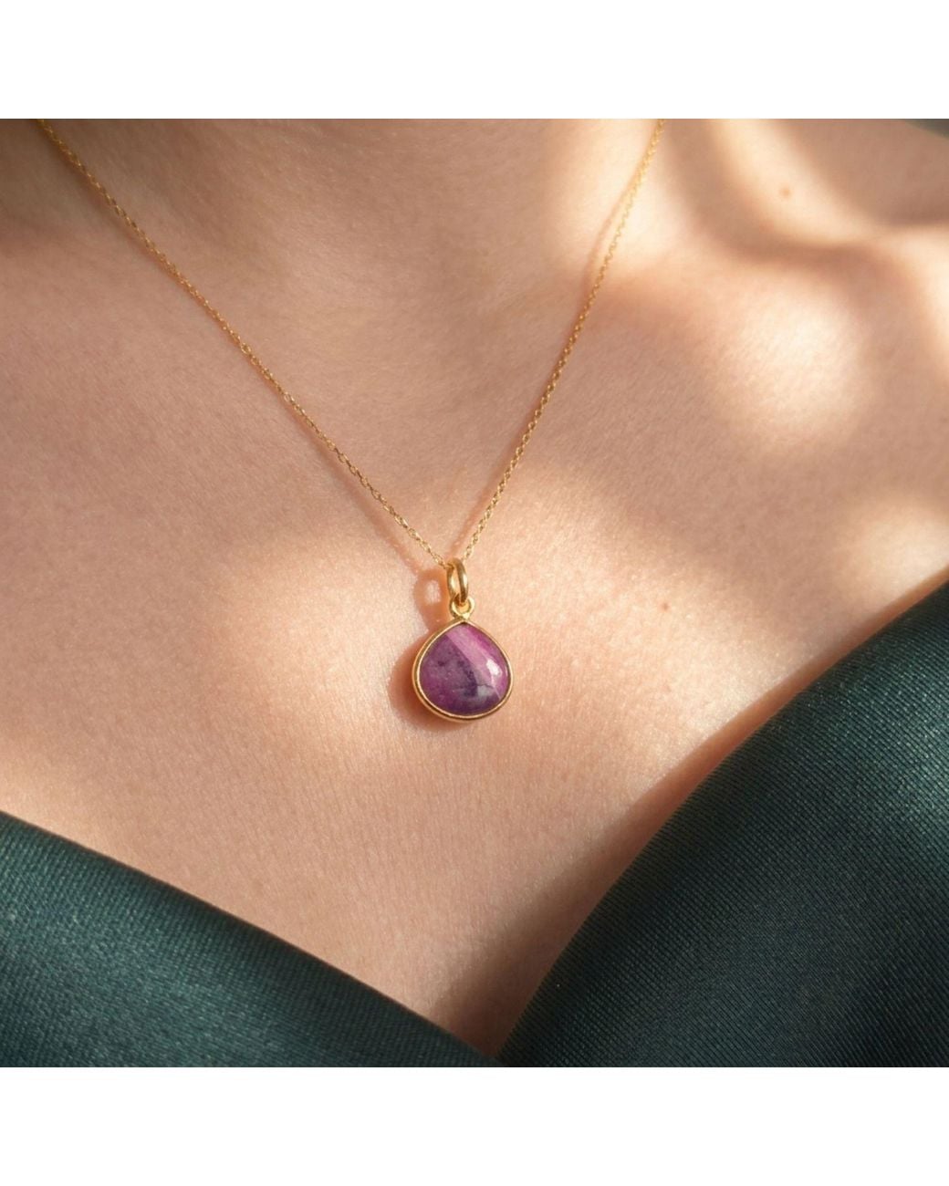 Sophelia Purple Ruby July Birthstone Vermeil Necklace