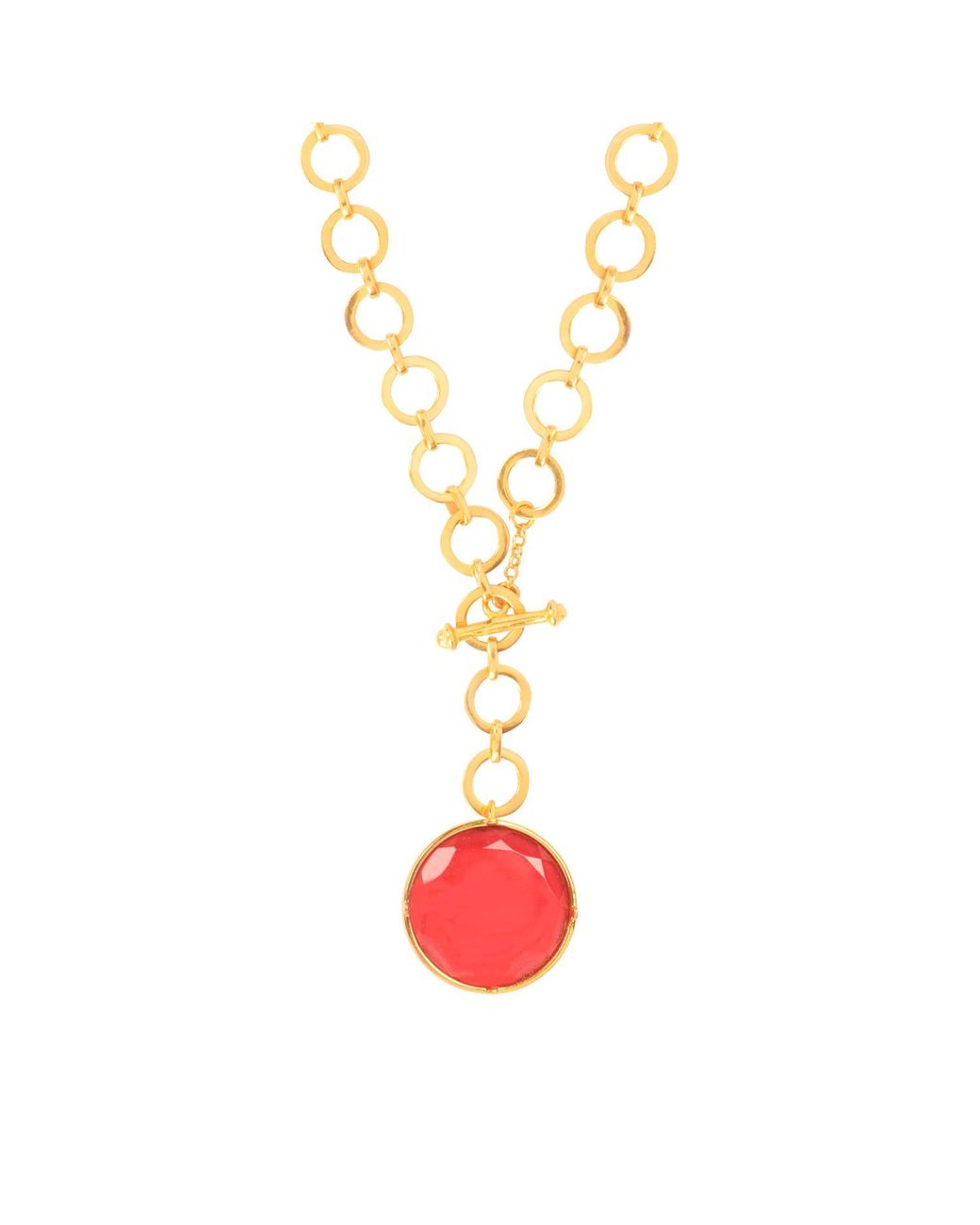 Lila Rasa White Dazzling Ruby Crystal With Loop Chain & T Lock