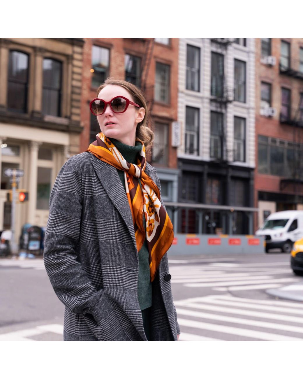 Jessie Zhao New York Brown Double Sided Silk Scarf Of Leopards With Floral Fountain