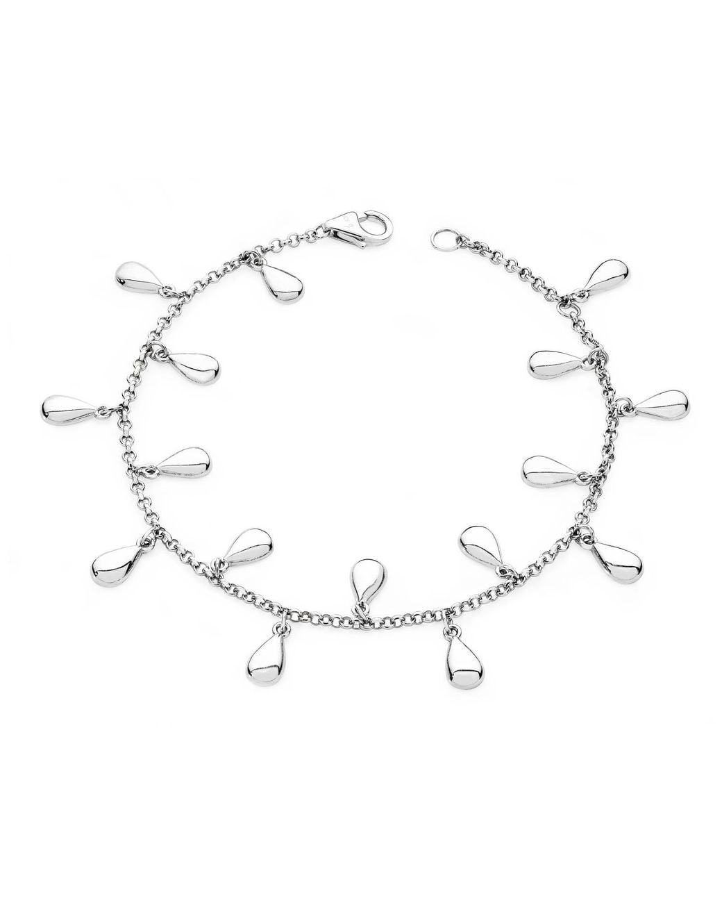 Lucy Quartermaine Metallic Solid Sterling Tear Drop Bracelet