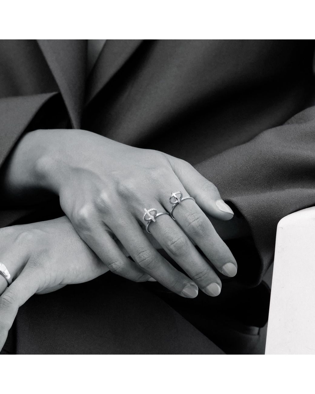 Sheida Farrokhi White Circle Ring