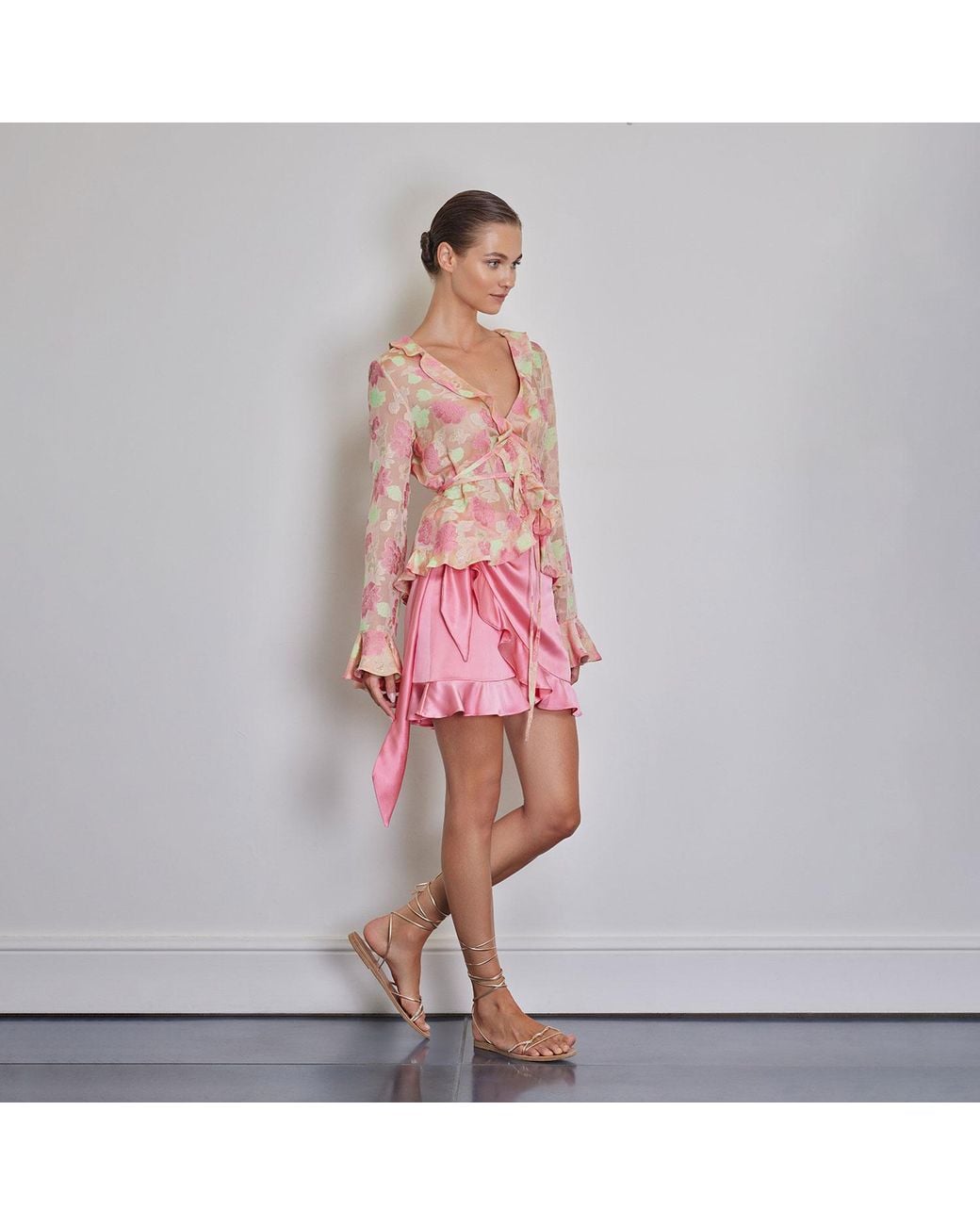 Anse Victorin Pink Lily Silk Blouse