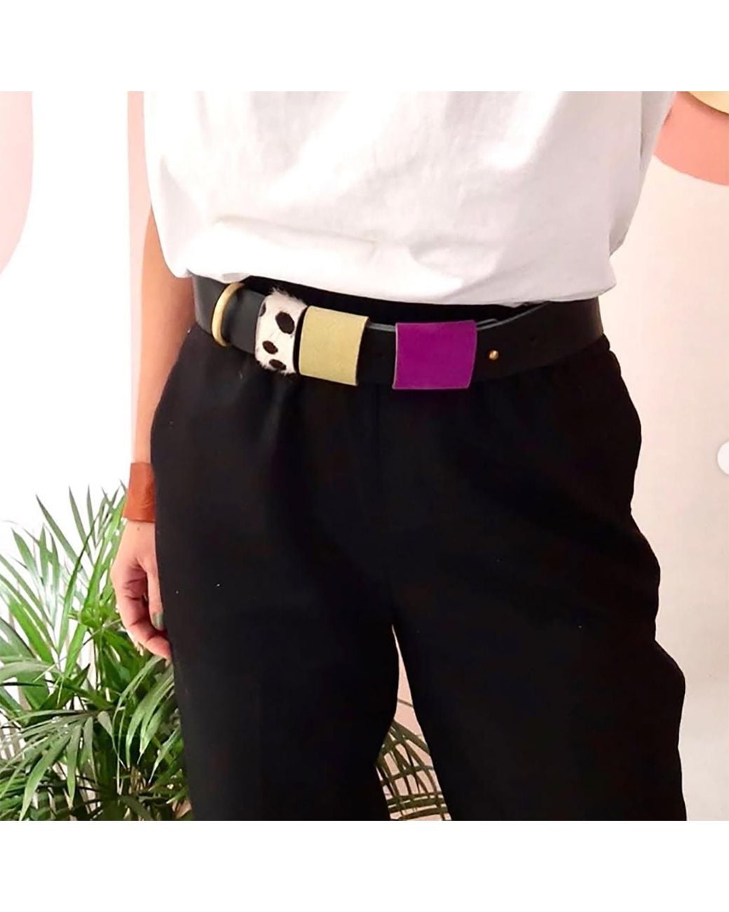 Svetlana Vukov Ochre Color Block Belt in Brown | Lyst