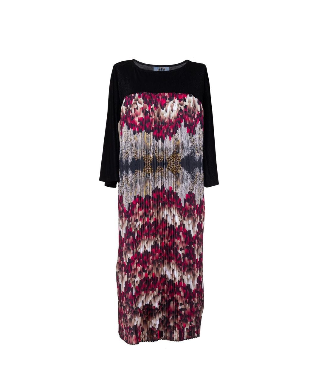 ARTISTA Purple Feathers Pleated Dress