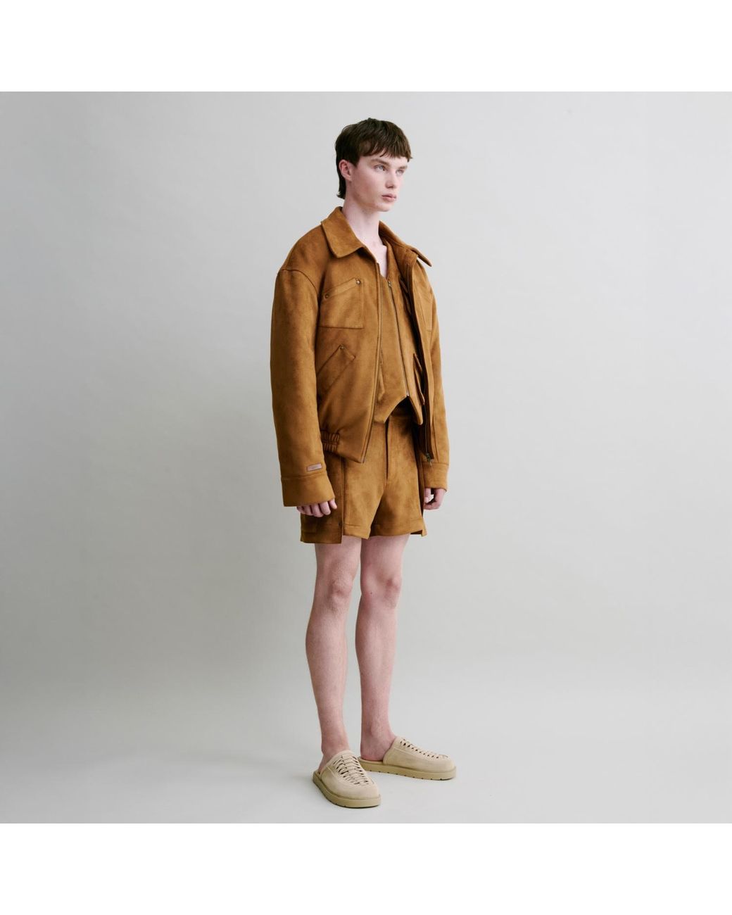 Luroq London Brown Padded Suede Gilet for men