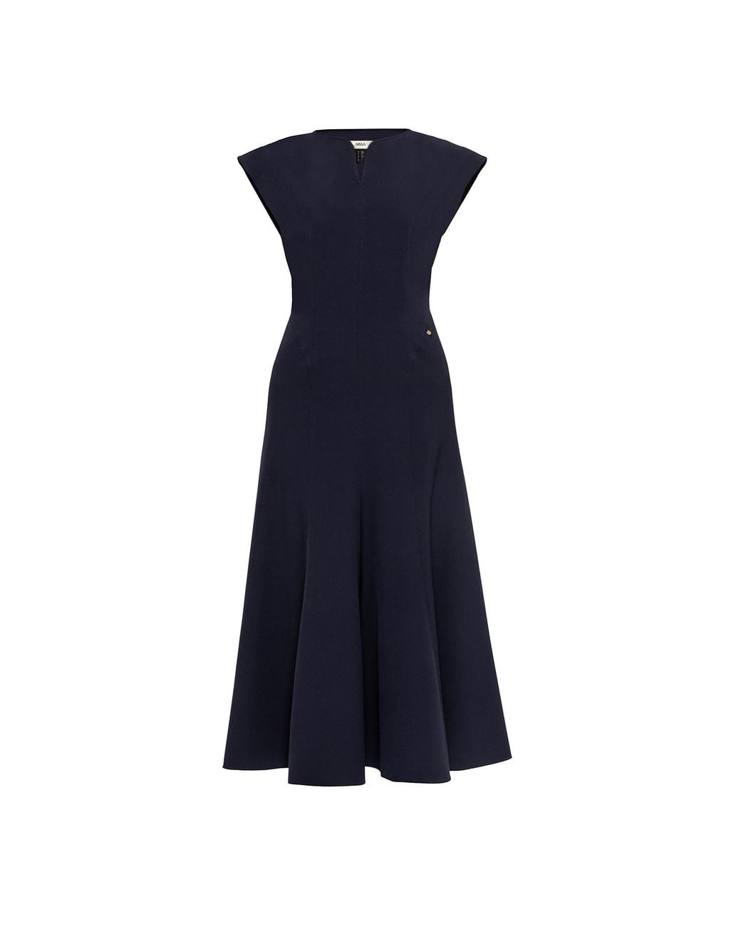 Nissa Blue A-Line Midi Dress