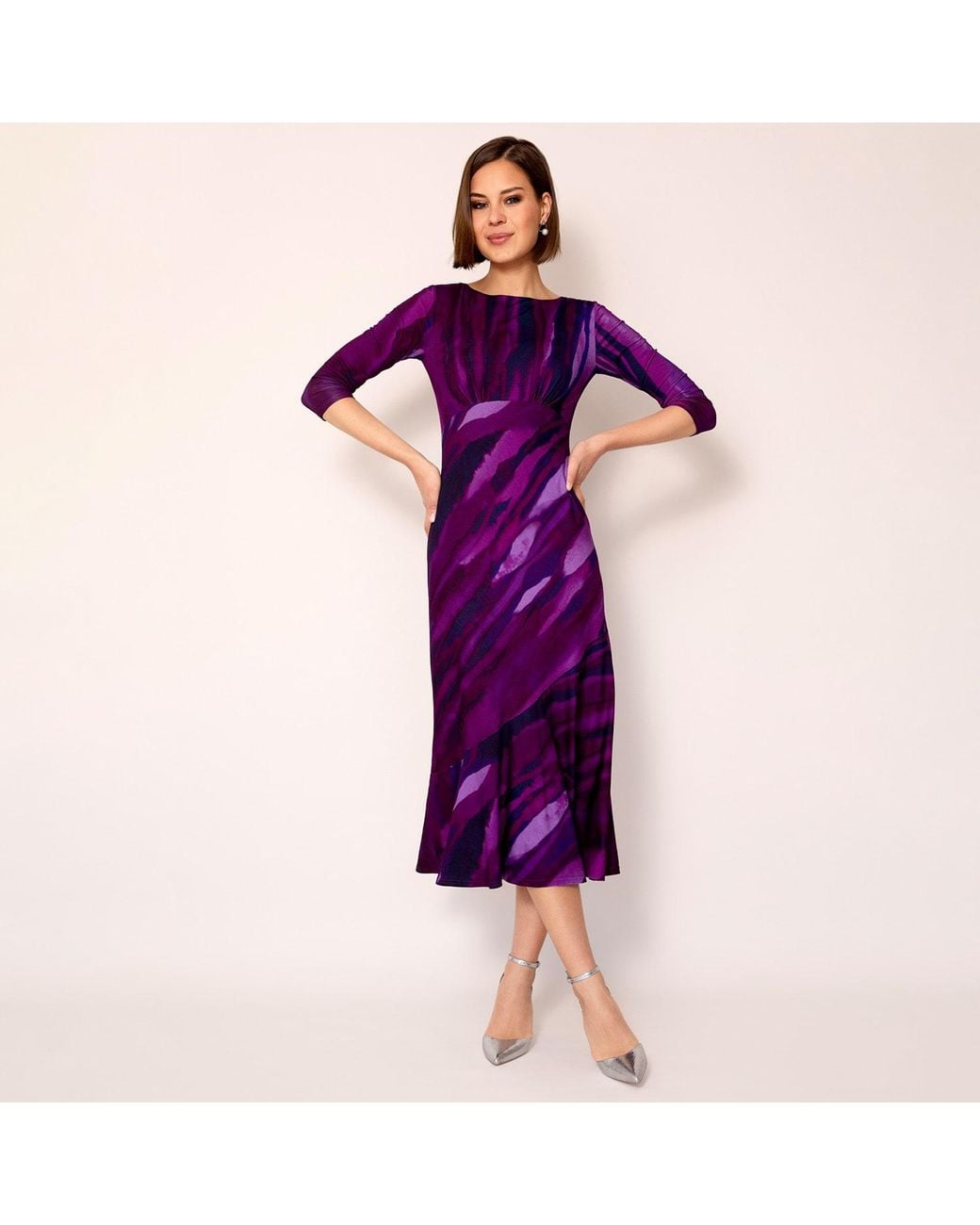 Alie Street London Purple Maxine Asymmetric Dress Vivid Plum