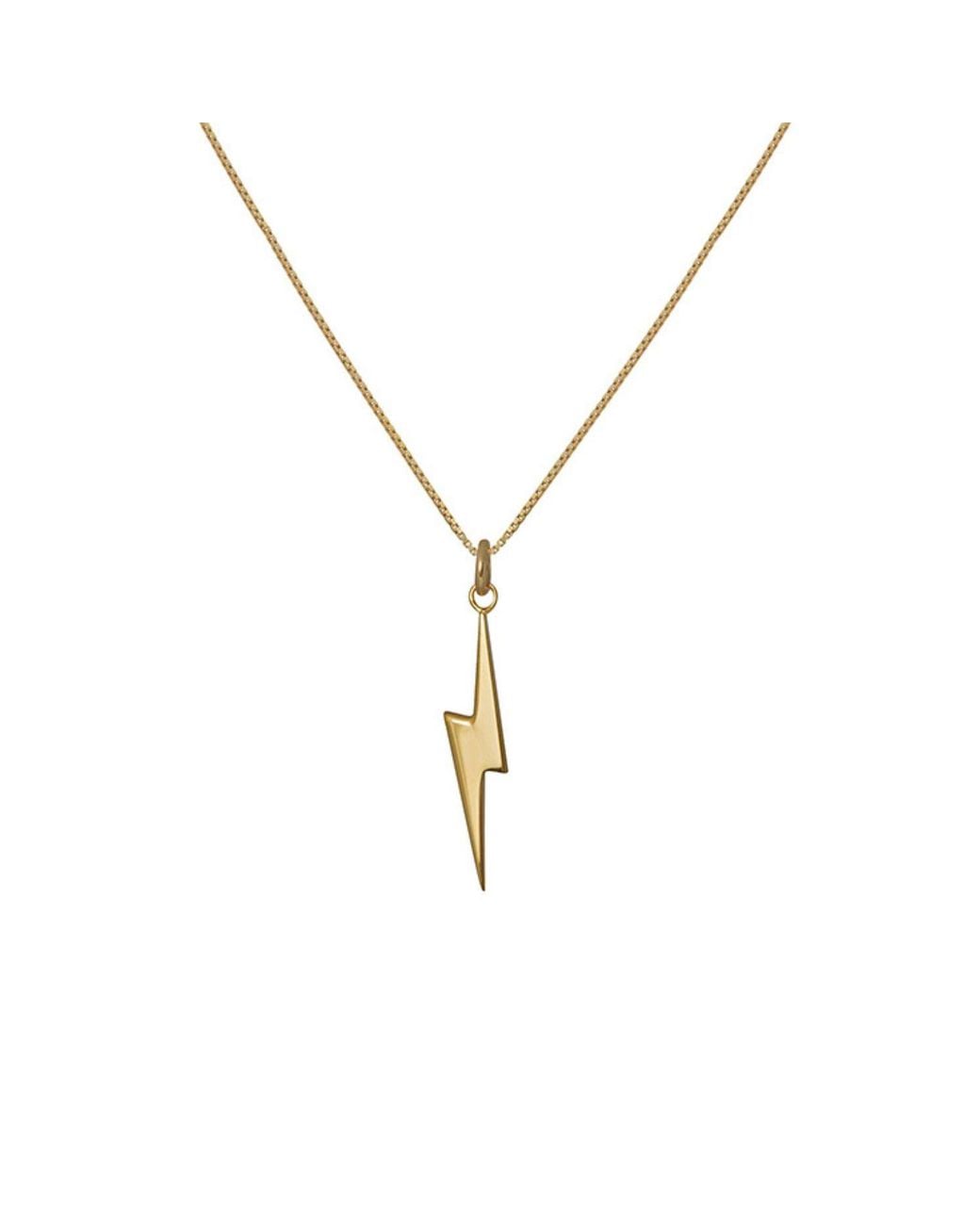 Edge Only Metallic Mini Pointed Lightning Bolt Pendant 18Ct Vermeil