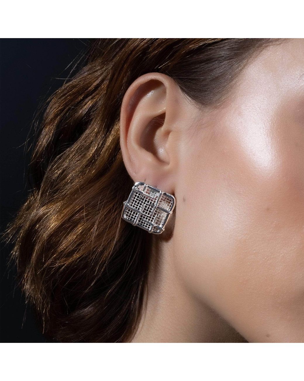 German Kabirski Metallic Resh Lightweight And Titanium Mesh Earrings