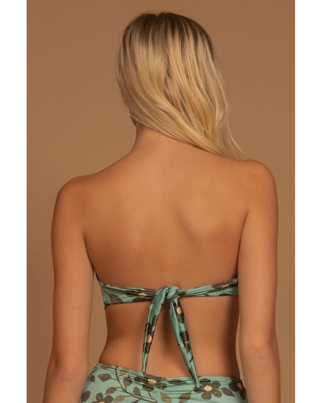 Montce Green Aquamarine Tori Ties Bandeau Bikini Top