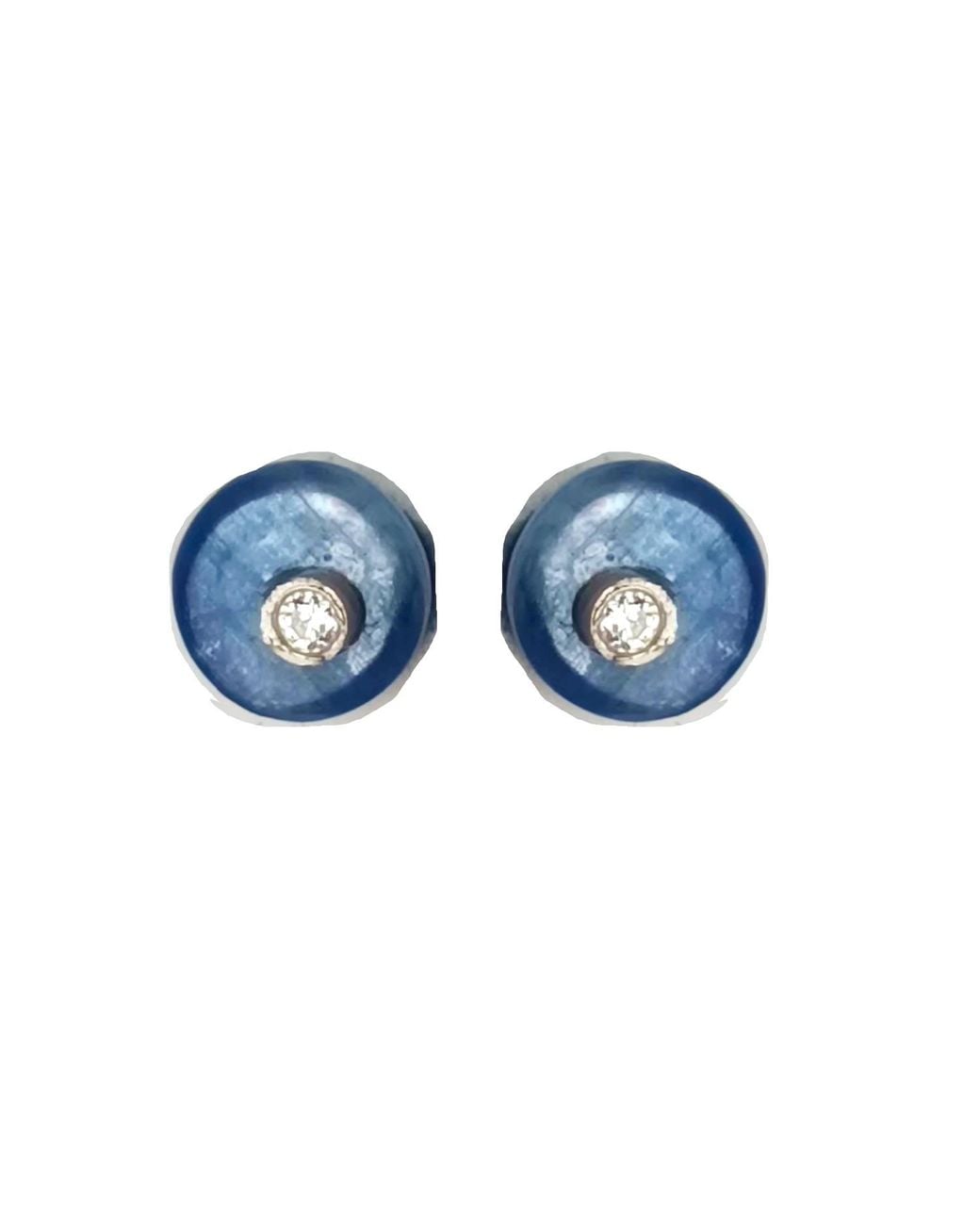 Lily Flo Jewellery Blue Kyanite Lab Grown Diamond Stud Earrings