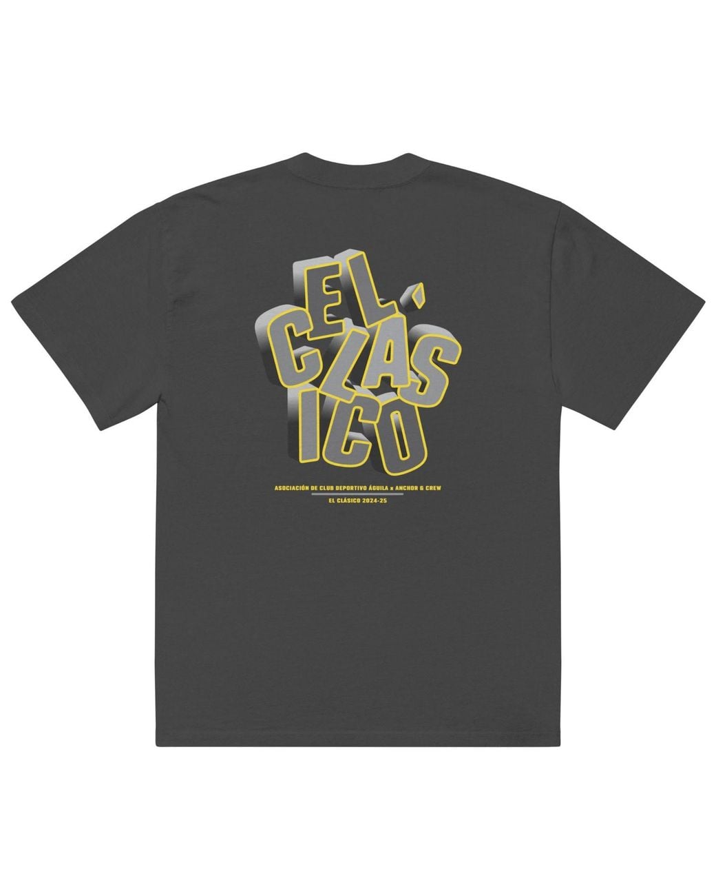 Anchor and Crew Black Faded C. D. Aguila El Clasico Football Cotton Oversized T-Shirt