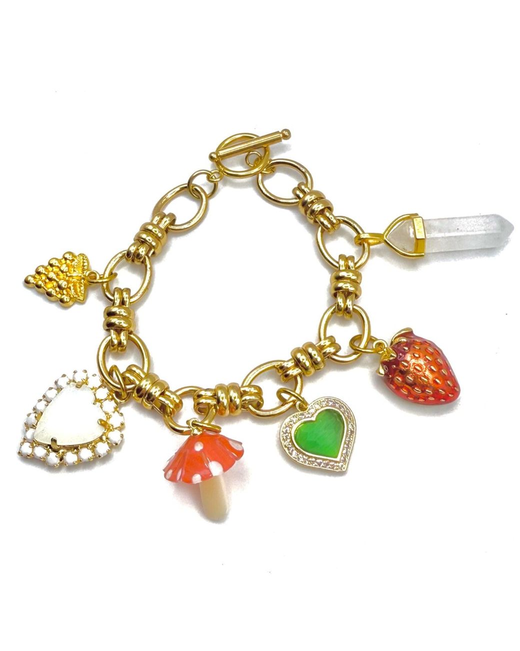 Achala Handcrafted Metallic Magali Mushroom Charm Bracelet