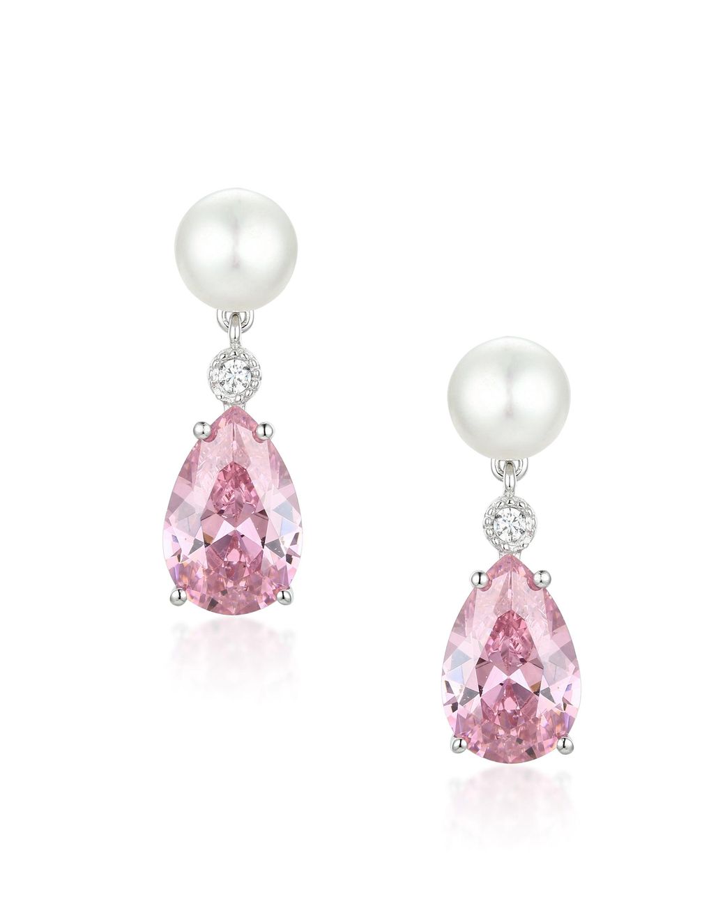 Santinni Pink Highgrove Freshwater Pearl & Crystal Drop Earrings