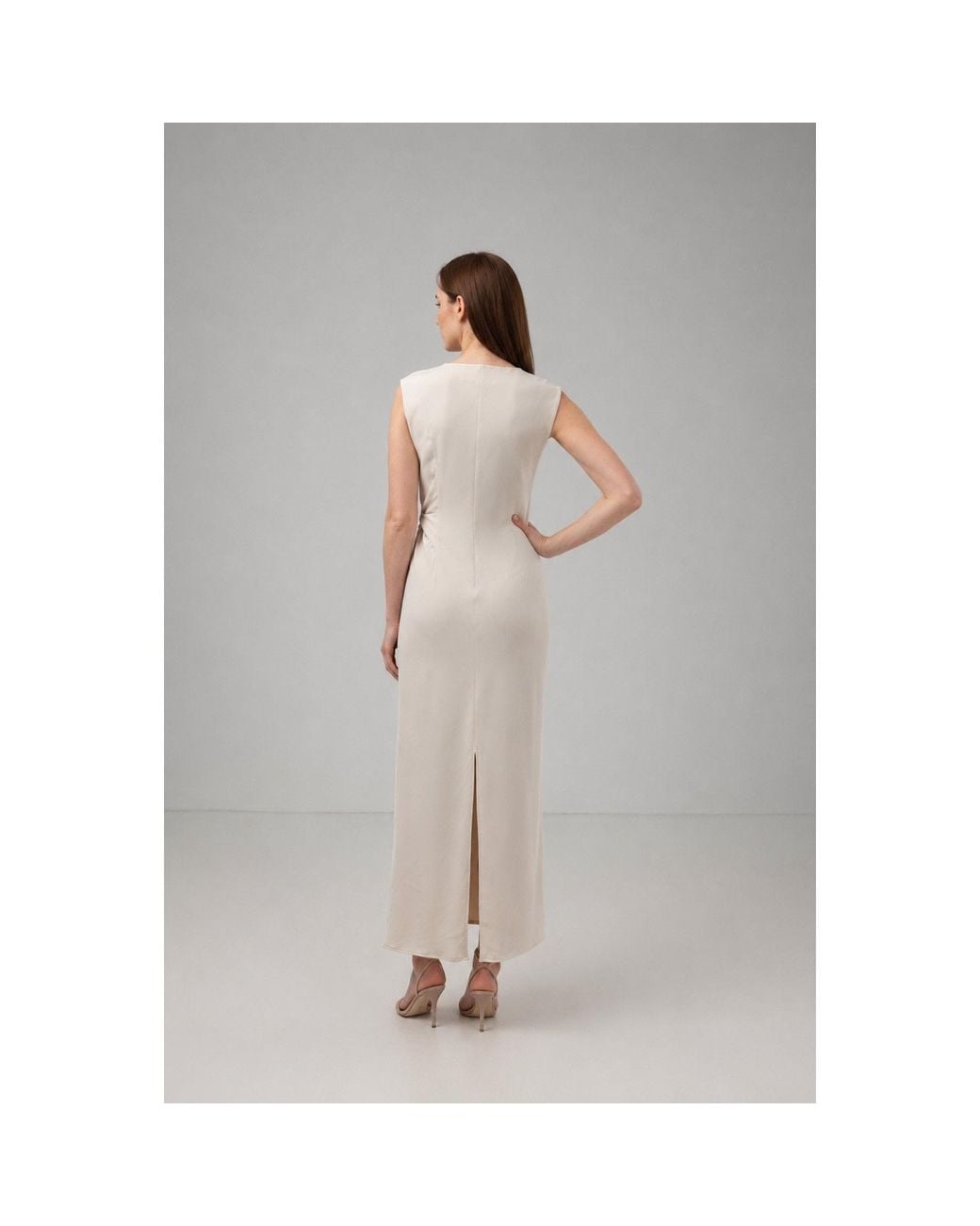 IZABELA MANDOIU Natural Elegant Twist-Detail Maxi Dress