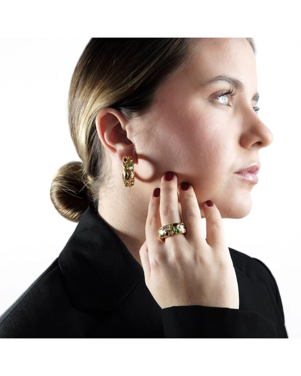 Bounkit Metallic Fortuna Hoops Pierced