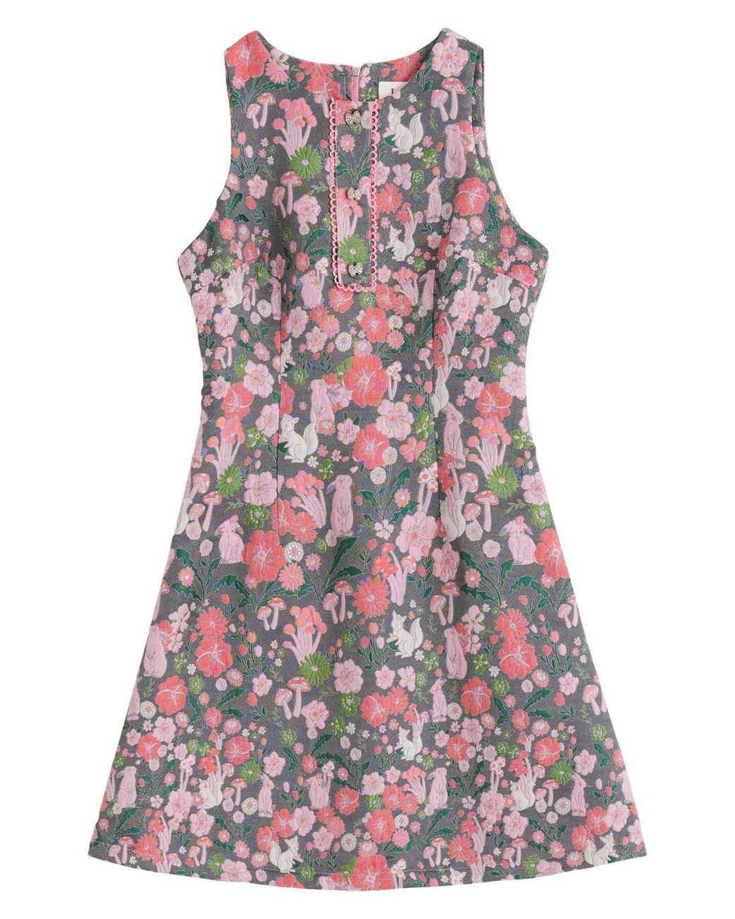Louche Pink Marcia Fairytale Jacquard A-Line Mini Dress