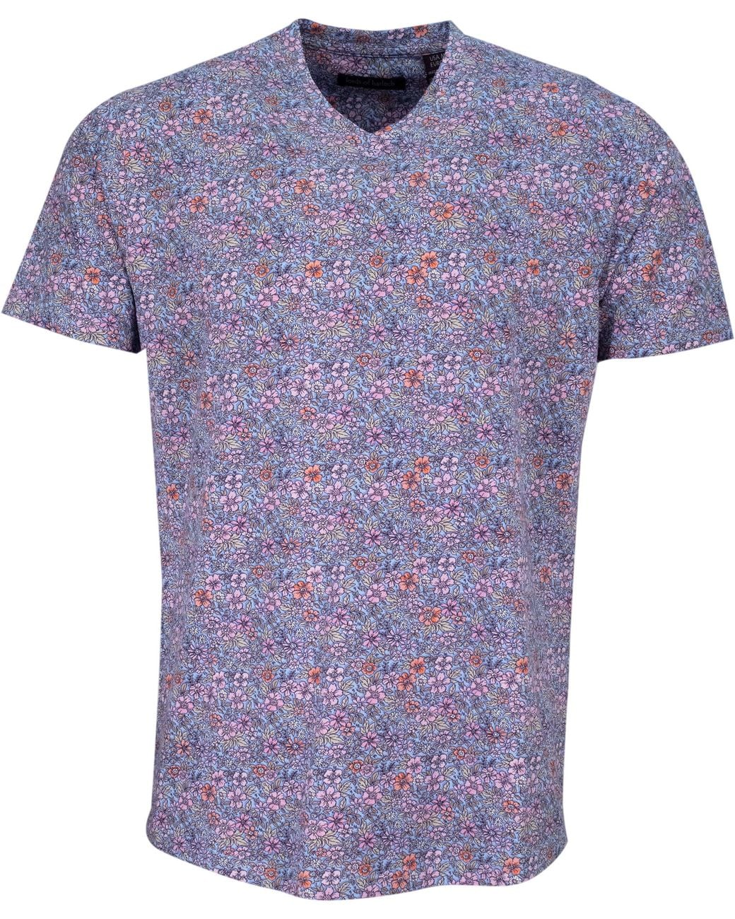 Lords of Harlech Purple Maze Flower Field V-Neck Tee for men