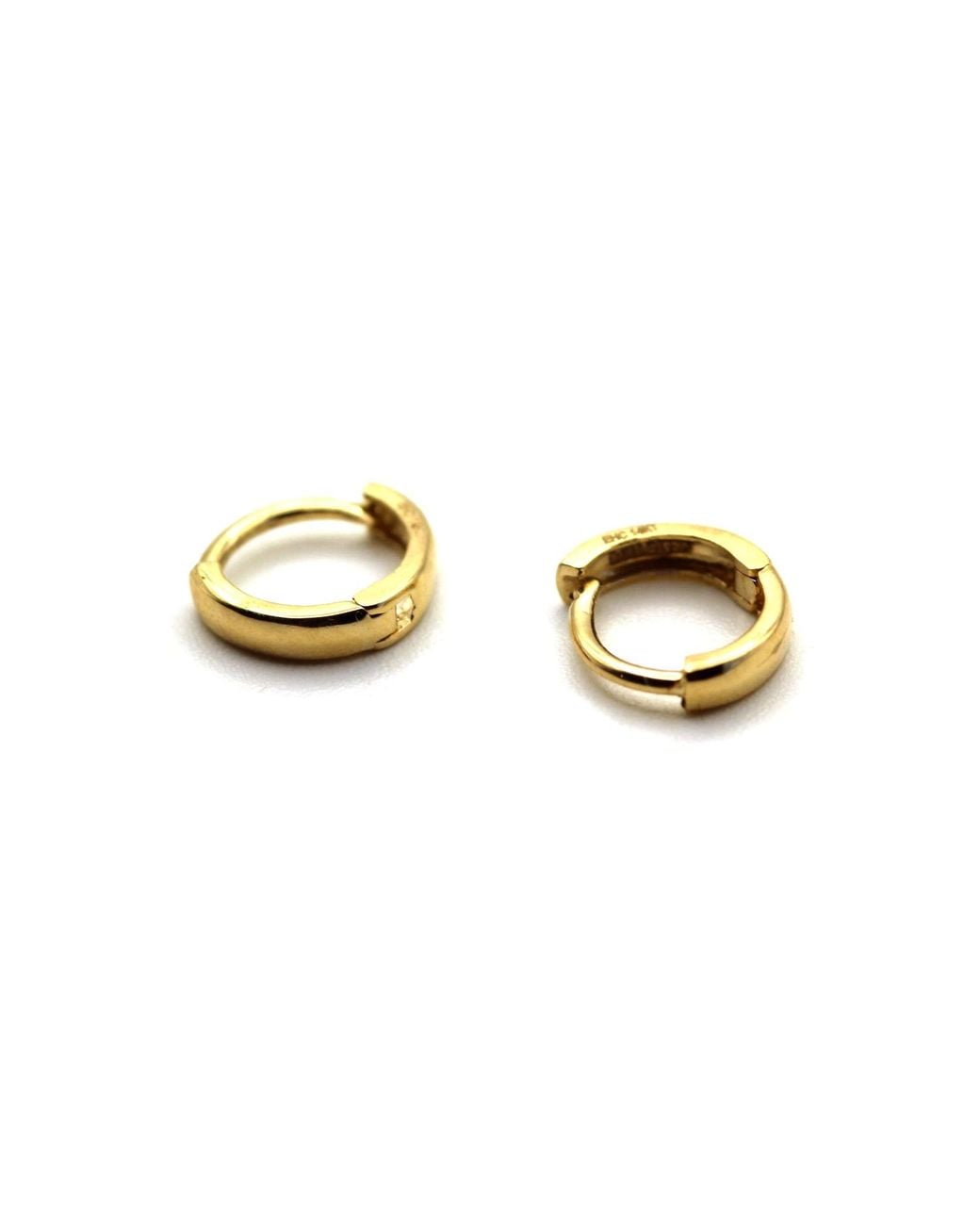 VicStoneNYC Fine Jewelry Metallic Solid Small Hoop Earrings