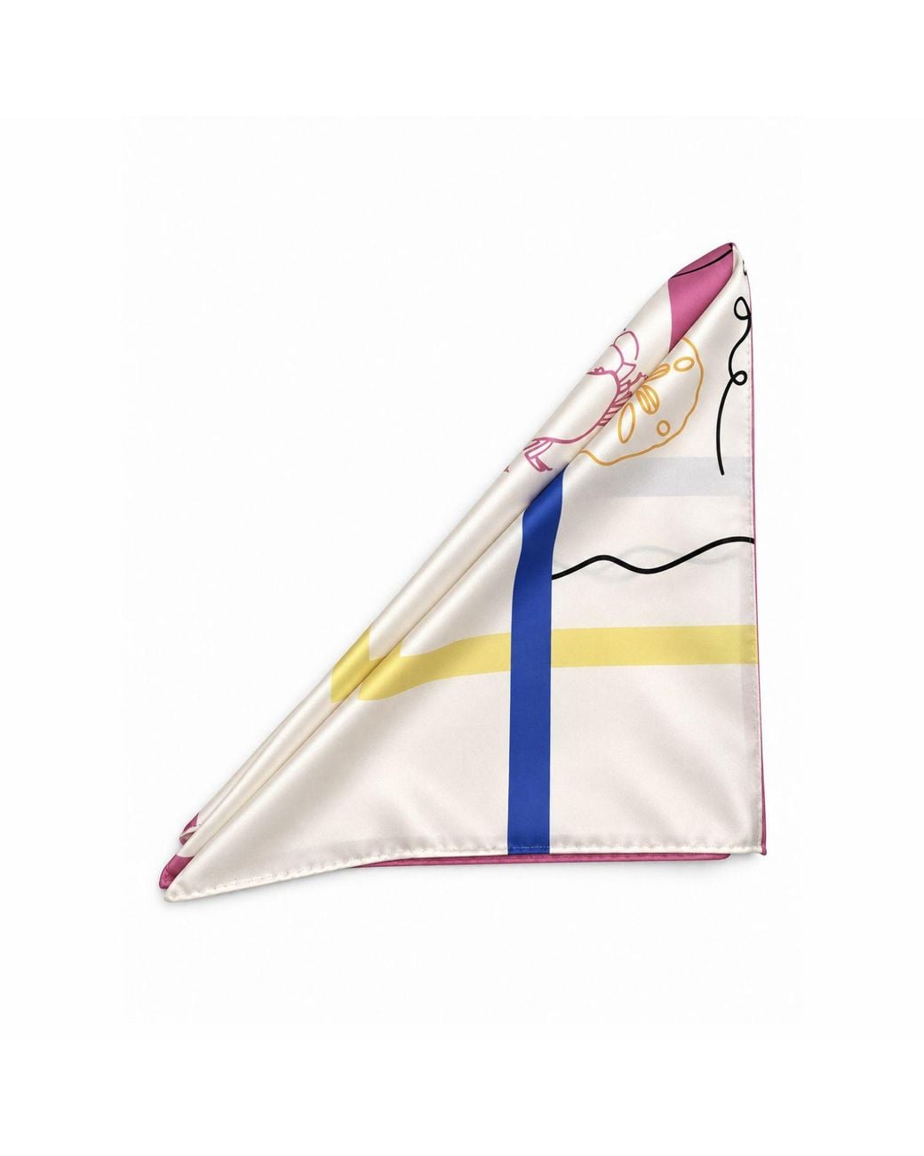 Cier Pink Sea Creature Squares Scarf