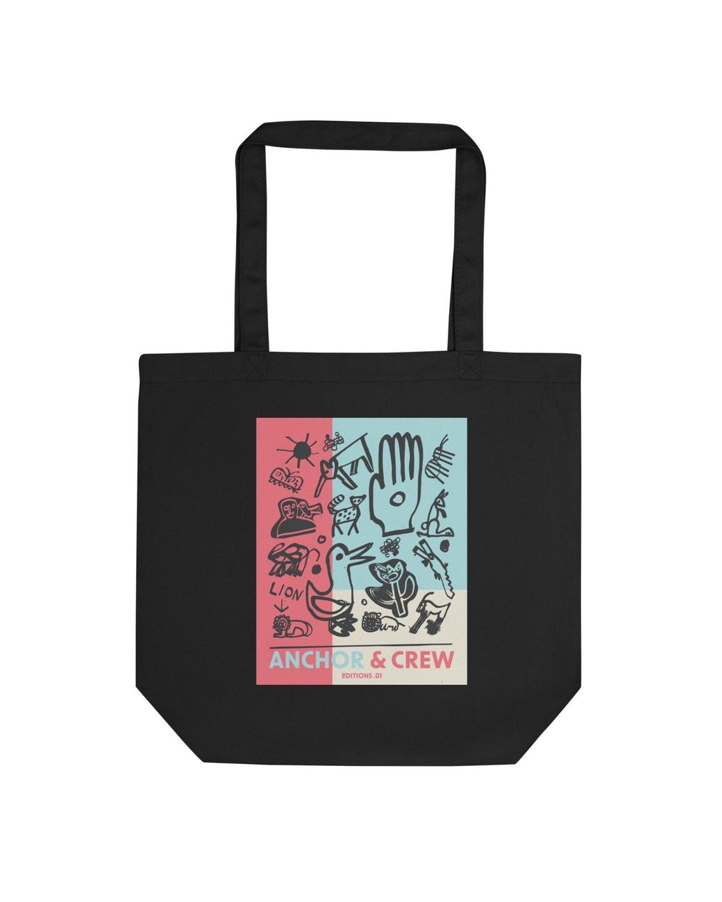 Anchor and Crew Black One Moon Safari Editions Recycled Cotton Tote Bag