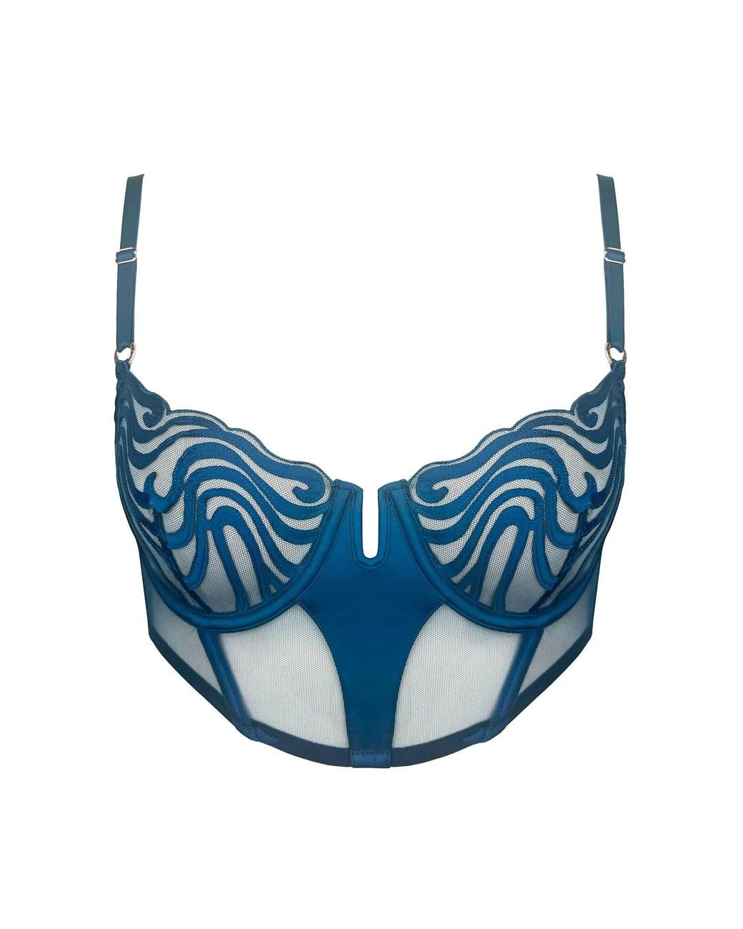 MONIQUE MORIN LINGERIE Blue Echo Bustier Abyss