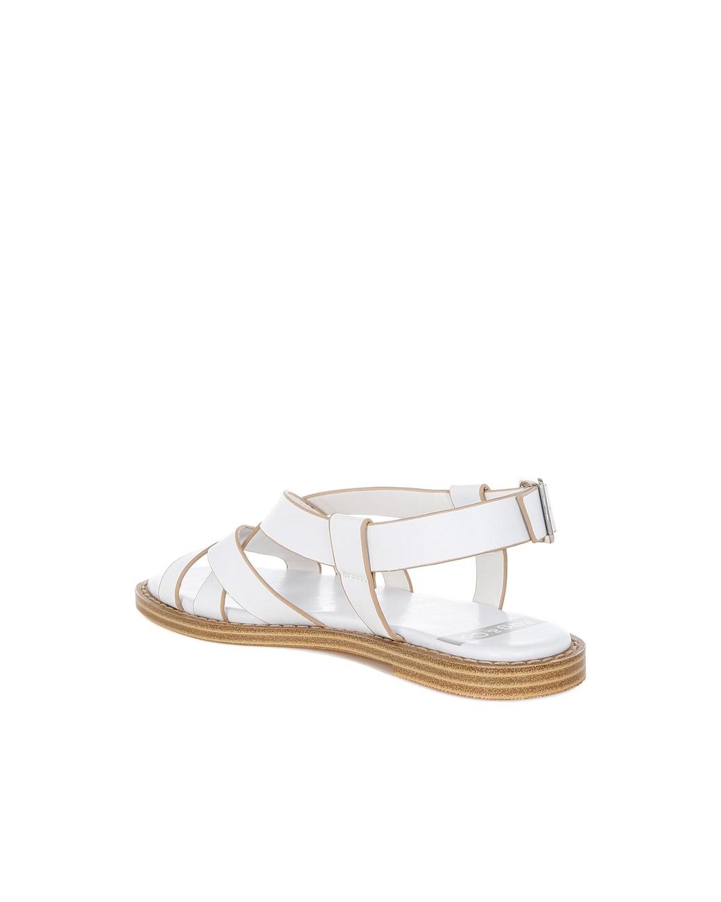 Rag & Co White Kapaka Real Leather Flat Gladiator Sandals