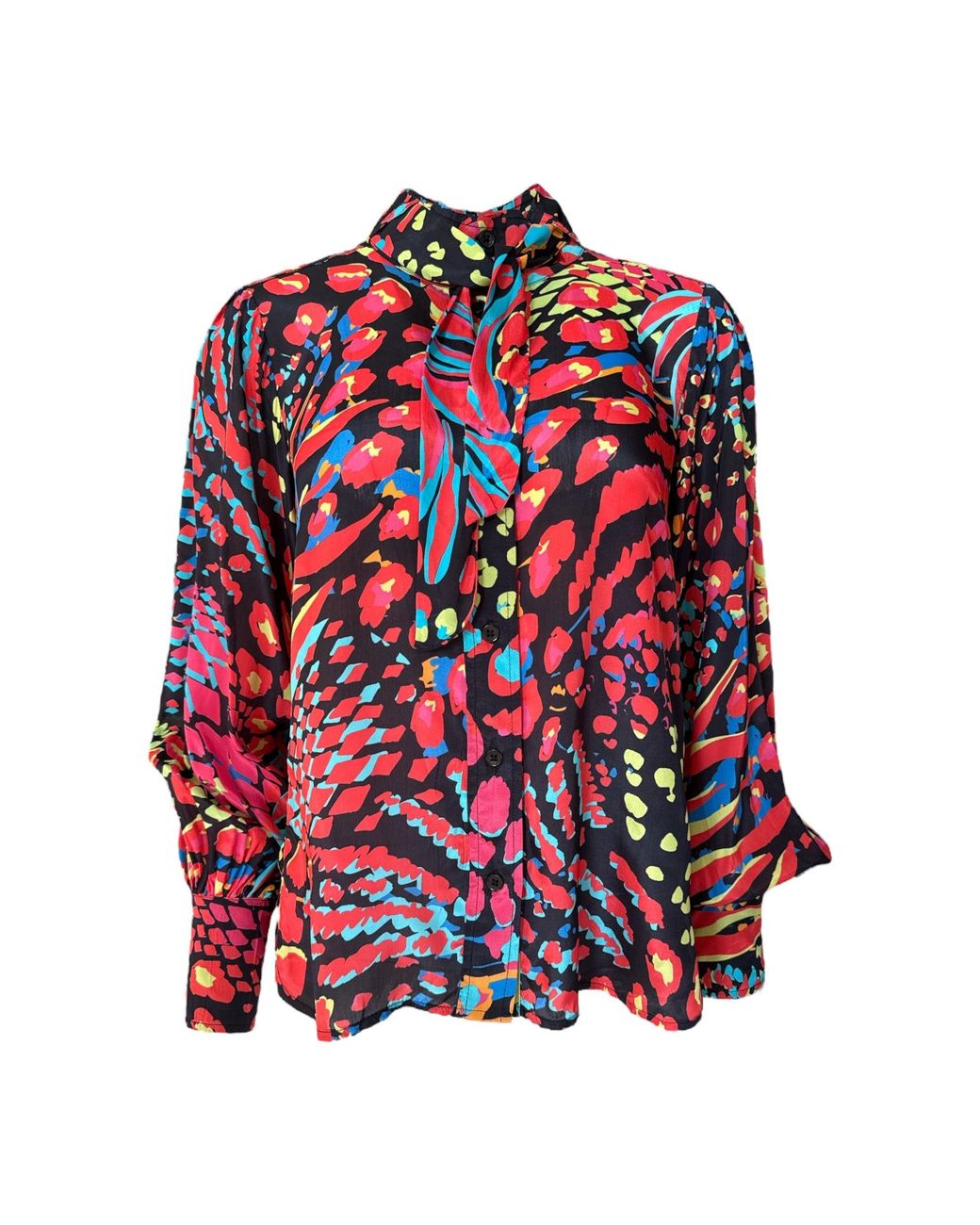 Any Old Iron Red Neon Animal Necktie Shirt