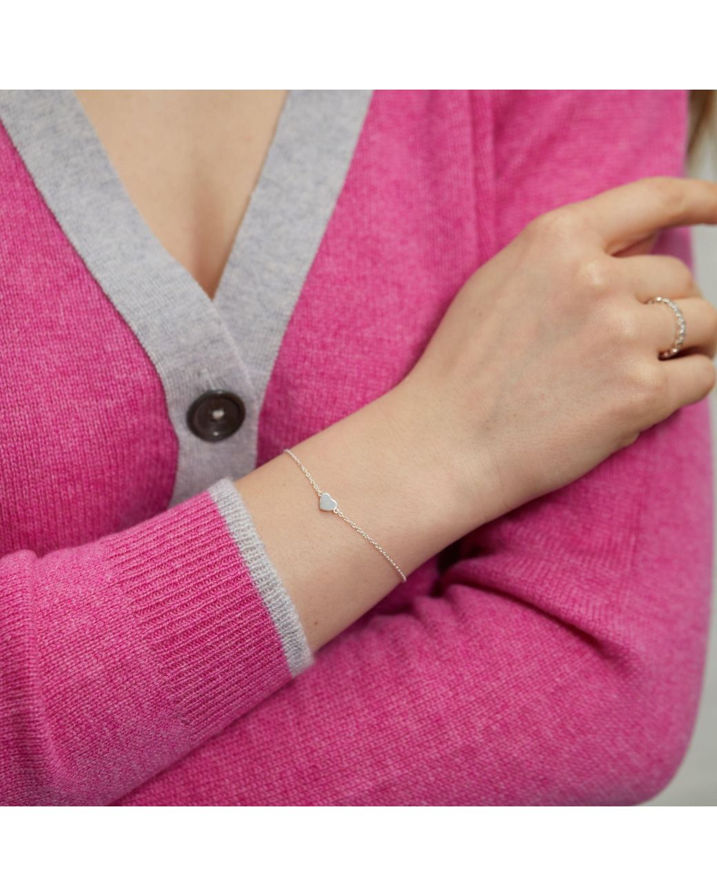 Auree Jewellery White Verona Sterling Full Heart Bracelet