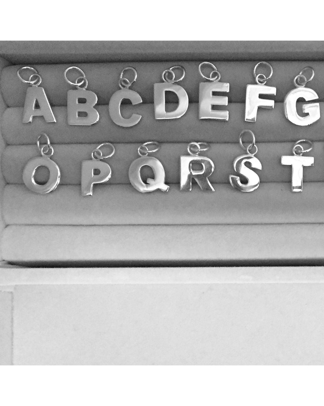 Edge Only Metallic Letter Pendant "E" Initial Necklace Sterling for men