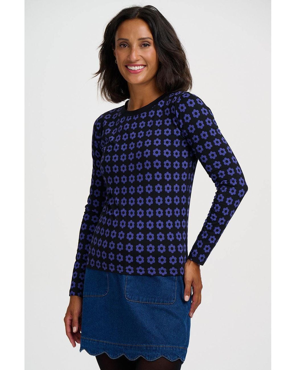 Sugarhill Blue Josie Jersey Top Floral