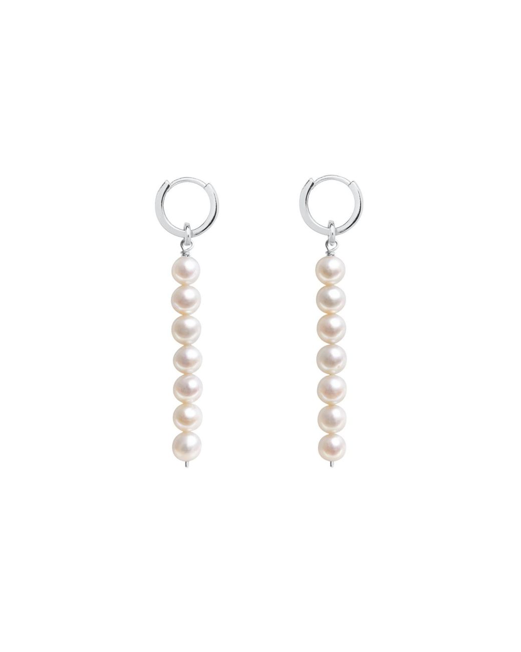 Ora Pearls Metallic Linea Pearl Hoop Earrings