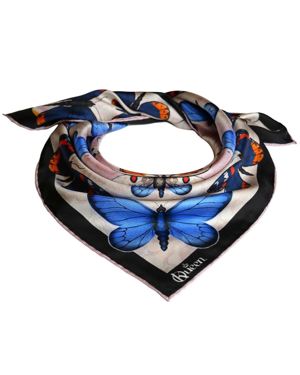Kueen Blue Silk Scarf
