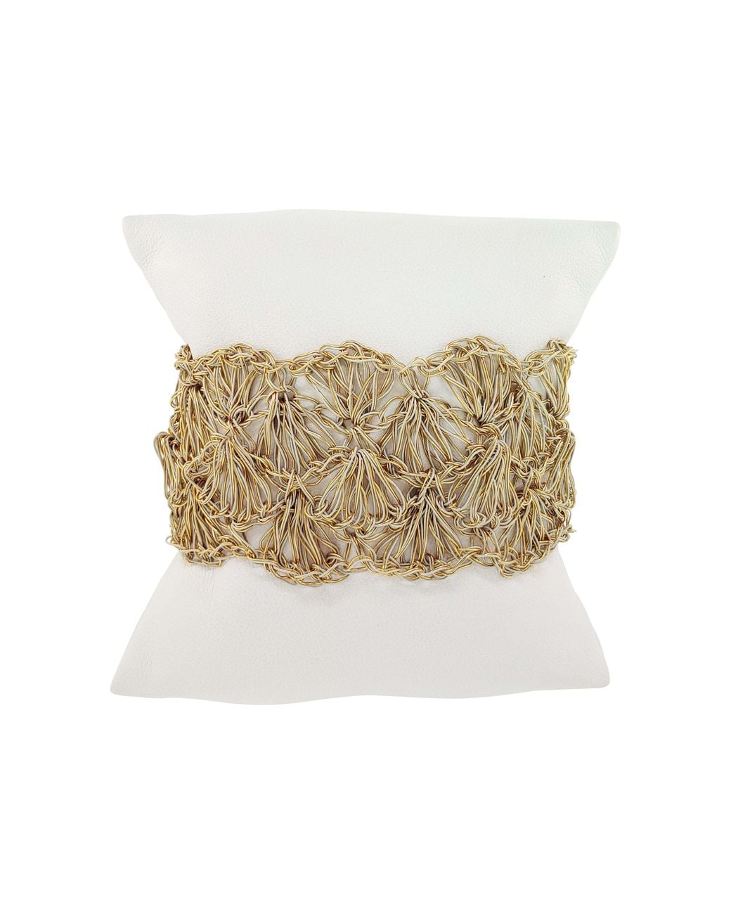 Lavish by Tricia Milaneze Metallic Vintage Shells Handmade Crochet Bracelet