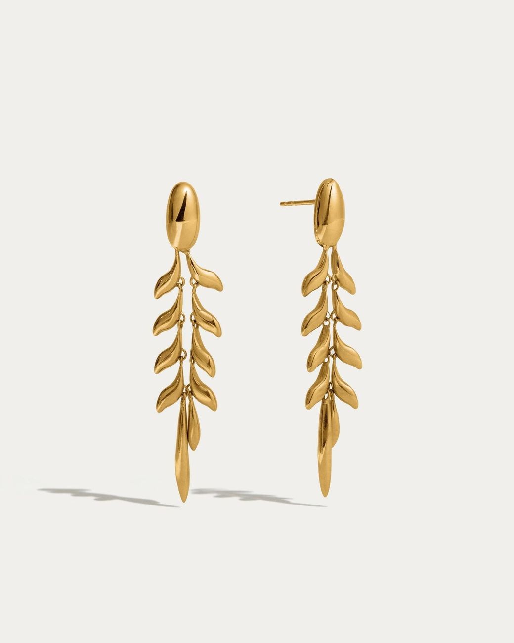 Stone Fruit White Fishbone Earrings