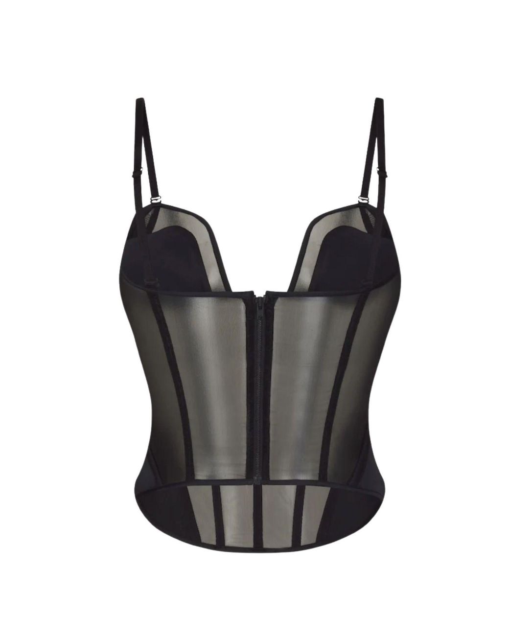 Lunatic Femme Black Double Entendre Silk Bustier With Removable Cups