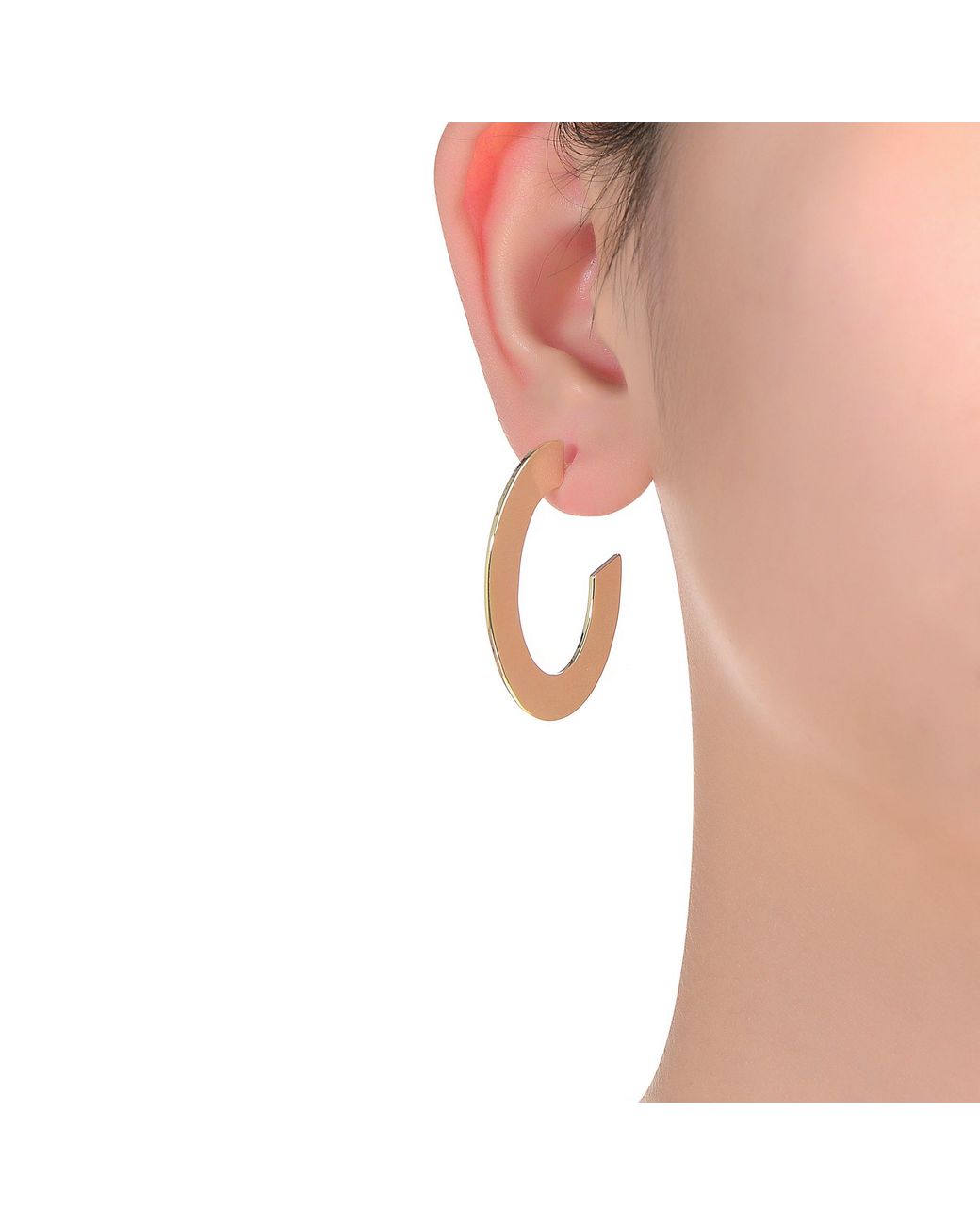 Genevive Jewelry Metallic Rachel Glauber Colored Open Disc Hoop Earrings